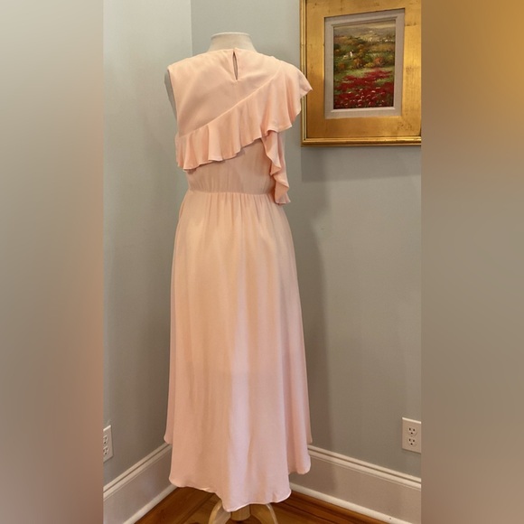 Maje Riveli‎ Asymmetric Ruffle Midi Dress - Picture 3 of 10